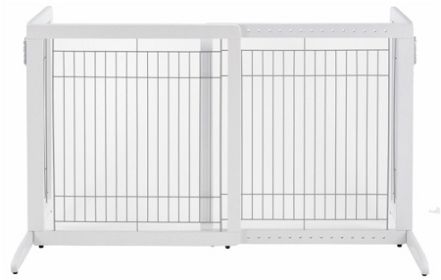 Richell Cool Breeze Dog Gate Small Freestanding Breathable Mesh Screen Hardwood Frame