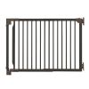 Richell Expandable Walk-Thru Dog Gate Wooden Frame Steel Wire Bars Locking Door