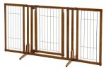 Richell Premium Plus Dog Gate Freestanding Hardwood Frame Walk Through Door