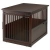 Richell End Table Dog Crate Large Wooden Furniture Style Removable Plastic Tray