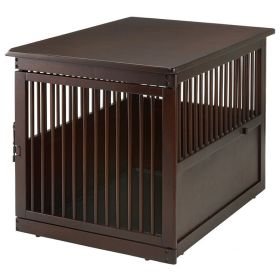 Richell End Table Dog Crate Large Wooden Furniture Style Removable Plastic Tray