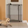 Richell Tall One-Touch Metal Mesh Dog Gate Pressure Mount Black Steel Wire Frame
