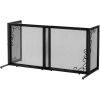 Richell Metal Mesh Dog Gate Small Expandable Freestanding Black Steel Wire Frame