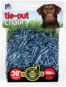 Prevue Tie-Out Chain Heavy Duty 30 Foot Extra Long Welded Steel Dual Swivel Snaps