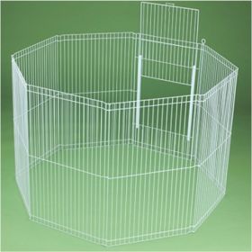 Ware Clean Living Small Animal Playpen 8 Panel White Powder Coated Wire