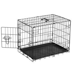 18 Inch Wire Dog Crate Single Door Folding Metal Training Kennel Collapsible Travel Cage CCS