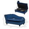 Luxury Dog Bed Hidden Storage Foam Cushion Modern Sofa Blue CCS