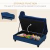 Luxury Dog Bed Hidden Storage Foam Cushion Modern Sofa Blue CCS
