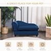 Luxury Dog Bed Hidden Storage Foam Cushion Modern Sofa Blue CCS