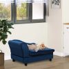 Luxury Dog Bed Hidden Storage Foam Cushion Modern Sofa Blue CCS