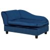 Luxury Dog Bed Hidden Storage Foam Cushion Modern Sofa Blue CCS