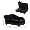 Luxury Dog Bed Hidden Storage Foam Cushion Modern Sofa Black CCS