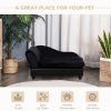 Luxury Dog Bed Hidden Storage Foam Cushion Modern Sofa Black CCS