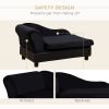 Luxury Dog Bed Hidden Storage Foam Cushion Modern Sofa Black CCS