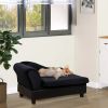 Luxury Dog Bed Hidden Storage Foam Cushion Modern Sofa Black CCS