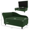 Luxury Dog Bed Soft Foam Couch Hidden Storage Small Green CCS