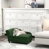 Luxury Dog Bed Soft Foam Couch Hidden Storage Small Green CCS