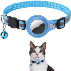 Unbranded — Integrated Tracking Collar Nylon Pet Safety AirTag Case Holder Adjustable Lightweight All Weather Daily Wear (Option: Sky Blue)