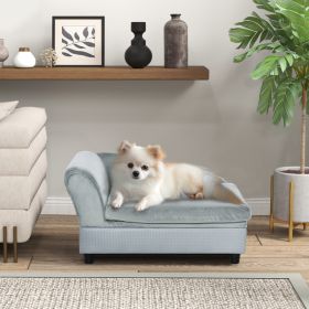 PawHut — Luxury Dog Couch — Fancy Furniture Style Hidden Storage Plush Lounge Bed Elevated Look Premium Design (Option: Light Gray)