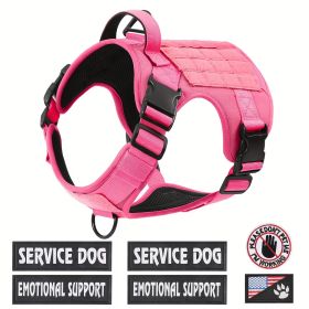 Tactical Service Dog Harness Adjustable Reflective Metal Buckle CCS (Specification: Pink/XL)