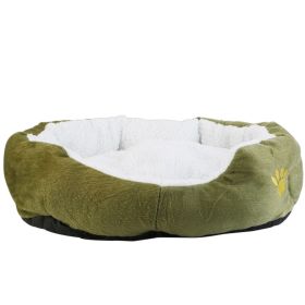 High Grade Plush Dog Bed Fluffy Cotton Filling Odorless No Static Non Slip Bottom Moisture Protect Puppy (Option: Green)