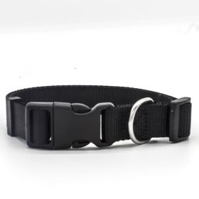 Unbranded — Adjustable Nylon Dog Collar Durable Buckle Comfort Fit Everyday Wear Soft Flexible Durable (Option: Black-XS)