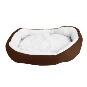 High Grade Plush Dog Bed Fluffy Cotton Filling Odorless No Static Non Slip Bottom Moisture Protect Puppy (Option: Brown)