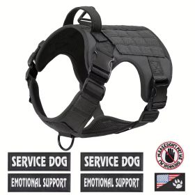Tactical Service Dog Harness Adjustable Reflective Metal Buckle CCS (Specification: Black/XL)