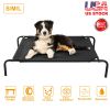 Cool Elevated Dog Bed Off Ground Breathable Oxford Fabric Heavy Duty Steel Frame Tear Proof Water Repellent Moisture Proof