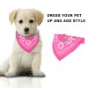 Adjustable Leather Dog Collar Bandana Scarf Combination Breathable Canvas Fabric Comfortable Fit Grows With Pet Stylish Accessory