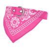 Adjustable Leather Dog Collar Bandana Scarf Combination Breathable Canvas Fabric Comfortable Fit Grows With Pet Stylish Accessory