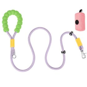 Anti Pull Rope Slip Lead Dog Leash Integrated Collar Explosion Proof Dash Quick Release Walking CCS (Option: Purple)