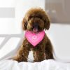 Adjustable Leather Dog Collar Bandana Scarf Combination Breathable Canvas Fabric Comfortable Fit Grows With Pet Stylish Accessory