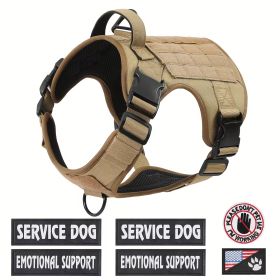 Tactical Service Dog Harness Adjustable Reflective Metal Buckle CCS (Specification: Brown/M)