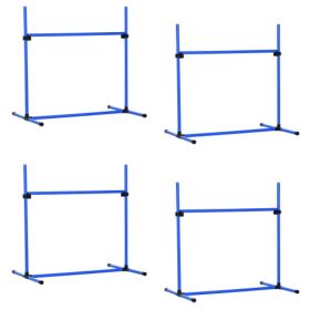 Unbranded — 4‑Piece Dog Agility Training Equipment Set Height‑Adjustable Jumping Poles Exercise Practice Hurdles Fun (Option: Blue)
