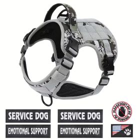 Tactical Service Dog Harness Adjustable Reflective Metal Buckle CCS (Specification: Gray Camouflage/XL)