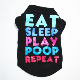 Cotton Printed Dog Shirt Lightweight Comfortable Small Breed Breathable Tank CCS (Option: Black-S)