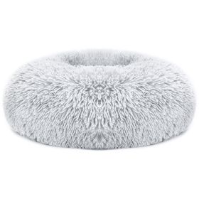 High Grade Plush Dog Bed Fluffy Cotton Filling Odorless No Static Non Slip Bottom Moisture Protect Puppy (Option: Gray_L)
