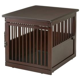 Richell End Table Dog Crate Wooden Sturdy Well-Ventilated (Option: Medium)