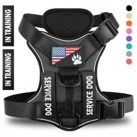 Unbranded — Reflective Breathable Polyester Dog Harness Solid Color Adjustable Lightweight Step In Everyday Fit (Option: Black-XL)