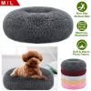 Soft Plush Pet Bed Warm Lounge iMounTEK Cushion Cozy Sleep Nest Non-Slip Base Fluffy Round Rest Pad Small Breed Comfort Support