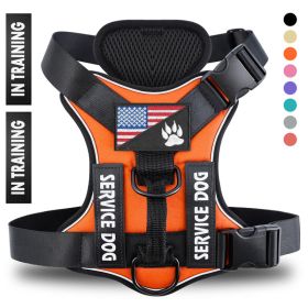 Unbranded — Reflective Breathable Polyester Dog Harness Solid Color Adjustable Lightweight Step In Everyday Fit (Option: Orange-XL)