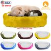 Soft Plush Pet Bed Warm Lounge iMounTEK Cushion Cozy Sleep Nest Non-Slip Base Fluffy Round Rest Pad Small Breed Comfort Support
