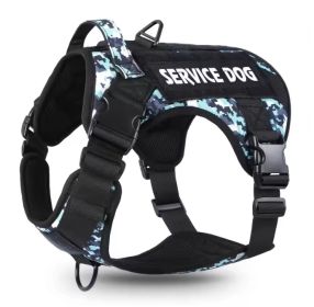 Tactical Service Dog Harness Adjustable Reflective Metal Buckle CCS (Specification: Black camouflage/L)