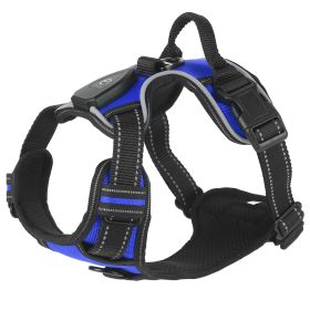 LED Dog Harness Vest Durable Mesh Reflective High Visibility Adjustable Safety Night Walking Puppy (Option: DarkBlue_S)