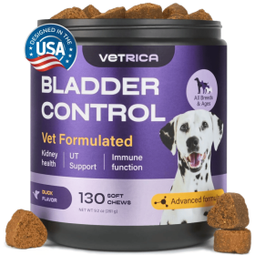 Vetrica Dog UTI Treatment Duck Flavor Bladder Control Cranberry Chews Supplement Urinary Tract Bladder & Kidney Health (Option: Duck)
