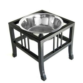 Baron Heavy Duty Raised Dog Bowl Square Base Detachable Stronger Heavier (Option: Small)