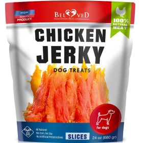 Chicken Jerky Dog Treats 1.5 Lb Human Grade Snacks Grain-Free Organic Meat All Natural High-Protein Dried Strips Chews (Option: Beloved Pets)