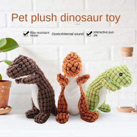 Dog Plush Toys Bite Resistant Vocal Teeth Cleaning Absorbing Odor (Color: Coffee)