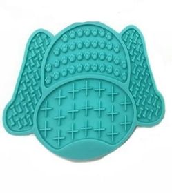 Lick Mat Dog Slow Feeder Anxiety Reduction Lick Pad Suction Cup (Color: Light Blue)